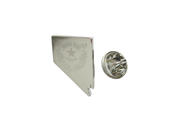 Nevada State Map Shape and Flag Design Lapel Pin - Kiola Designs