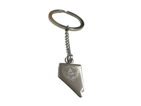 Nevada State Map Shape and Flag Design Pendant Keychain