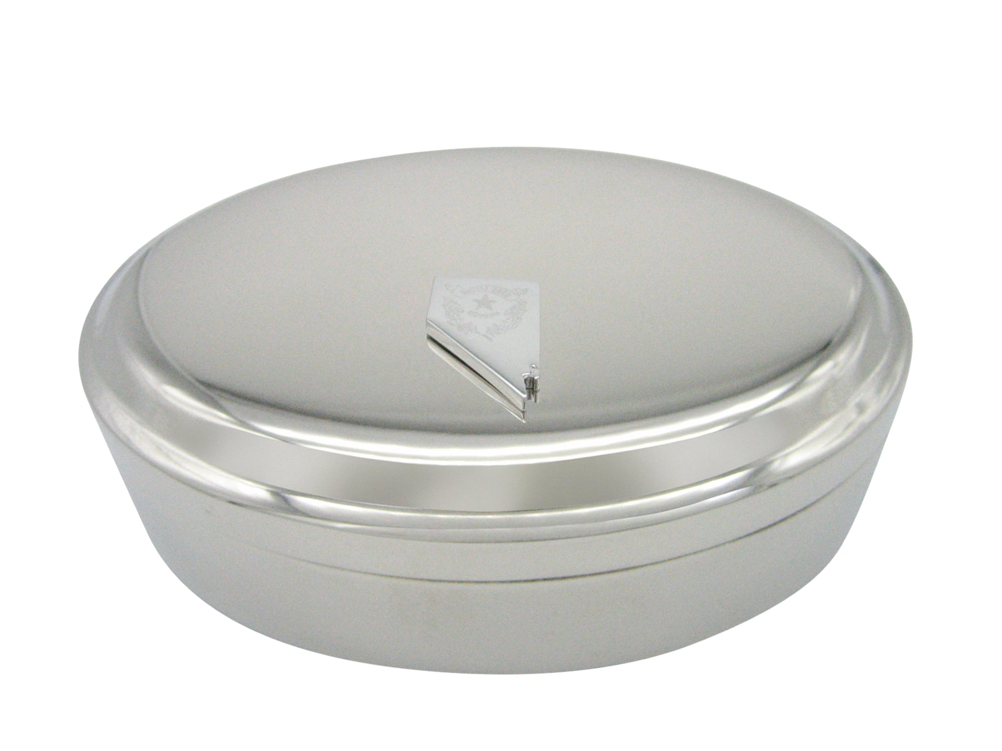 Nevada State Map Shape and Flag Design Pendant Oval Trinket Jewelry Box