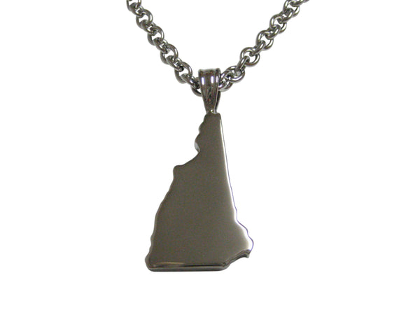 New Hampshire State Map Shape Pendant Necklace