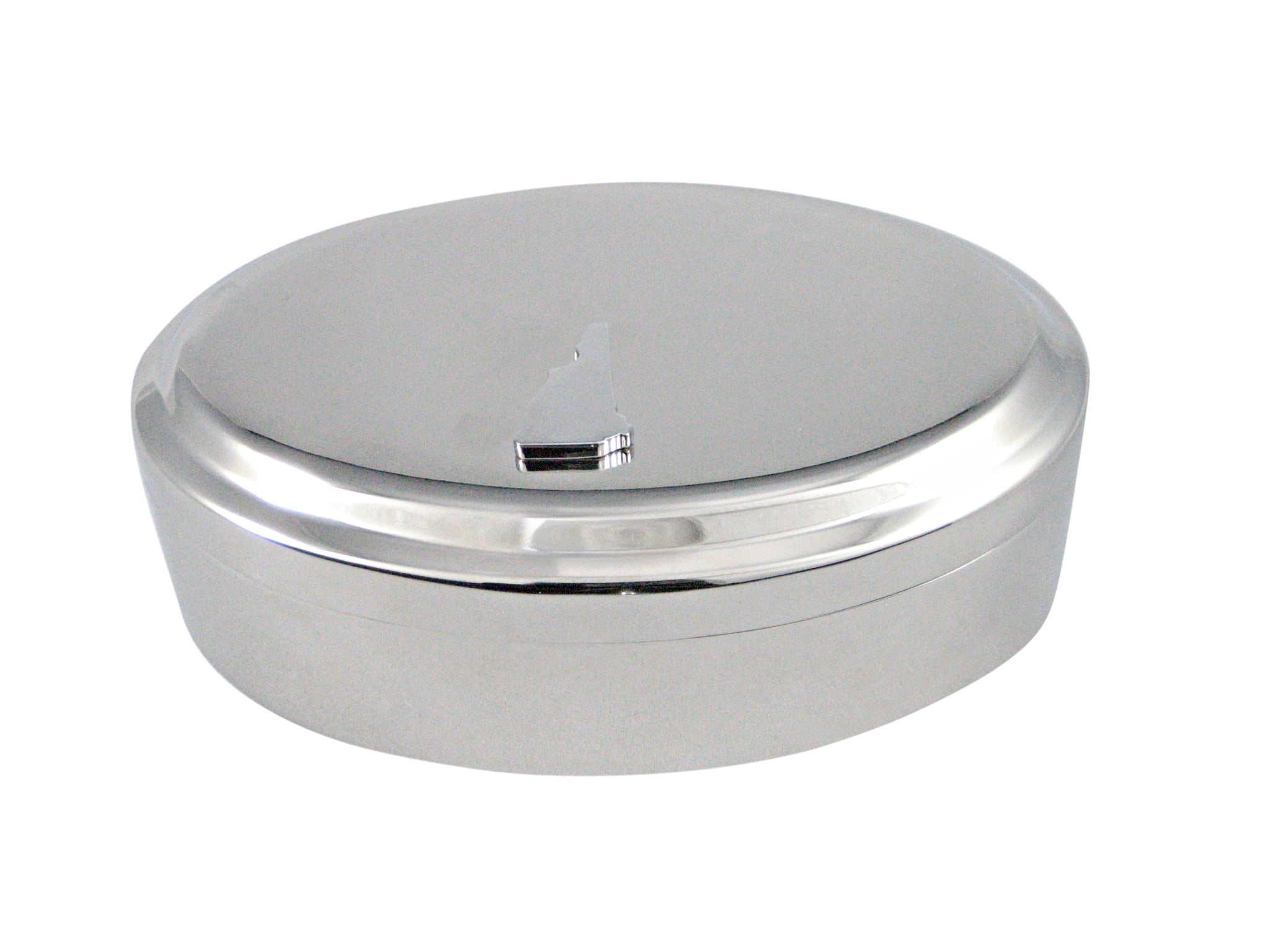 New Hampshire State Map Shape Pendant Oval Trinket Jewelry Box