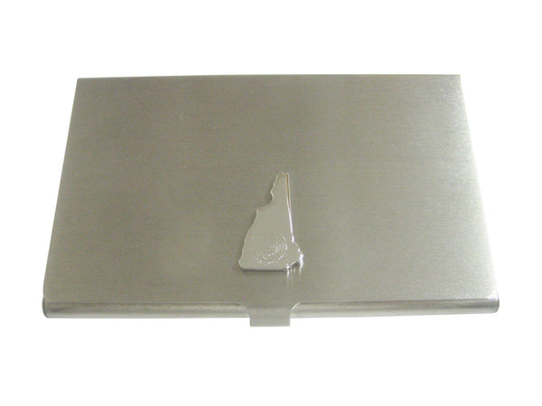 New Hampshire State Map Shape and Flag Design Business Card Holder