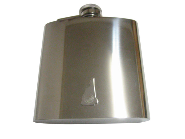 New Hampshire State Map Shape and Flag Design Pendant 6 Oz. Stainless Steel Flask