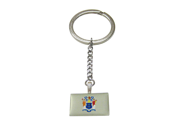 New Jersey State Flag Pendant Keychain