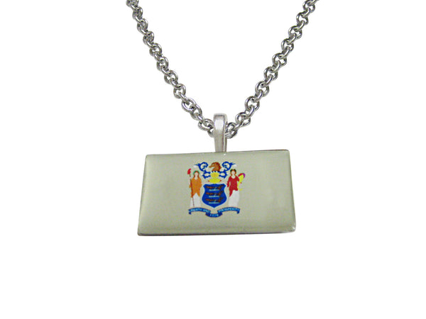 New Jersey State Flag Pendant Necklace
