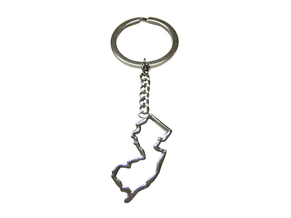 New Jersey State Map Outline Keychain
