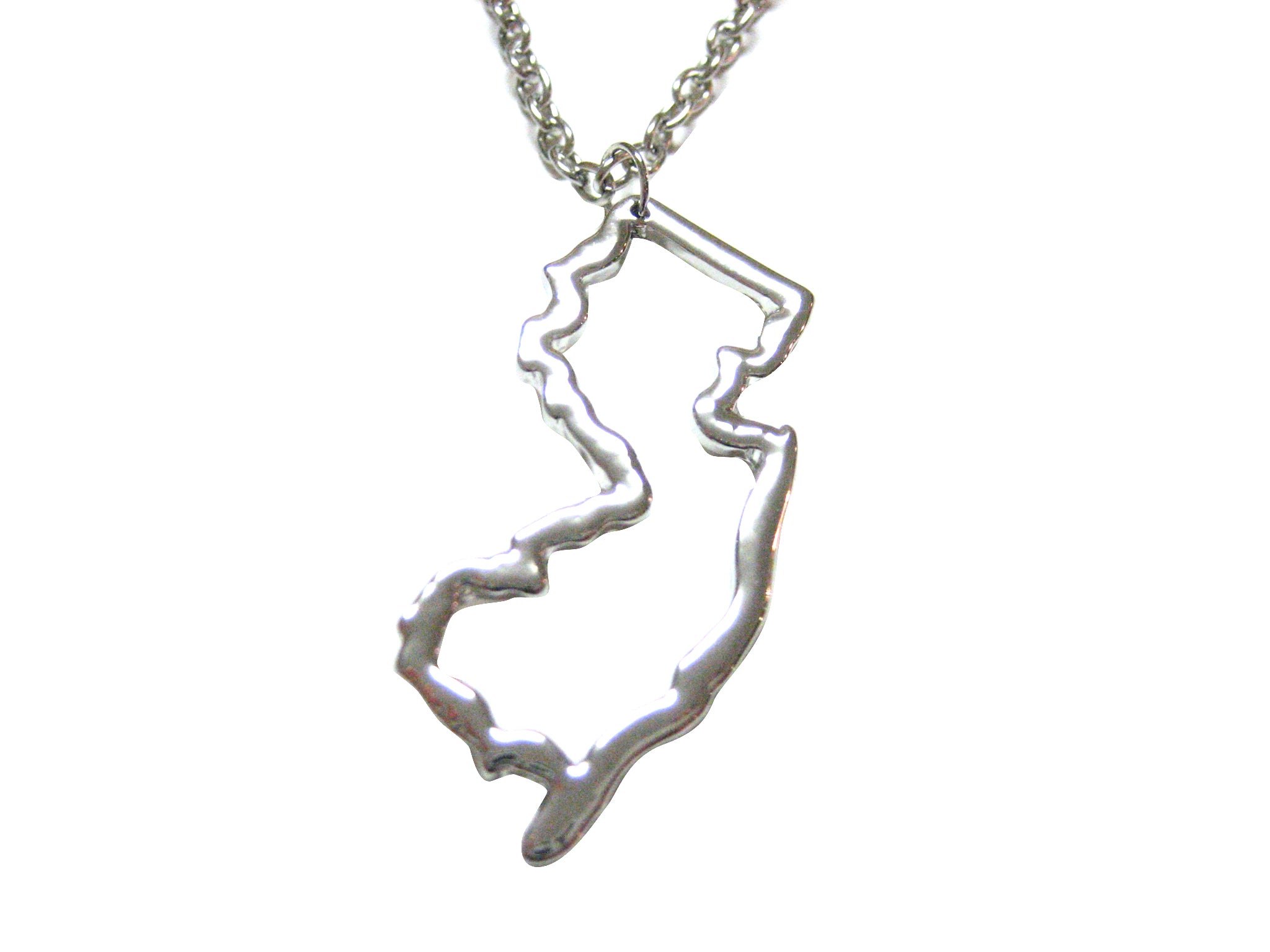 New Jersey State Map Pendant Necklace