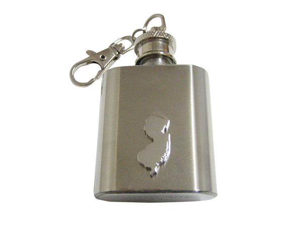 New Jersey State Map Shape 1oz Keychain Flask