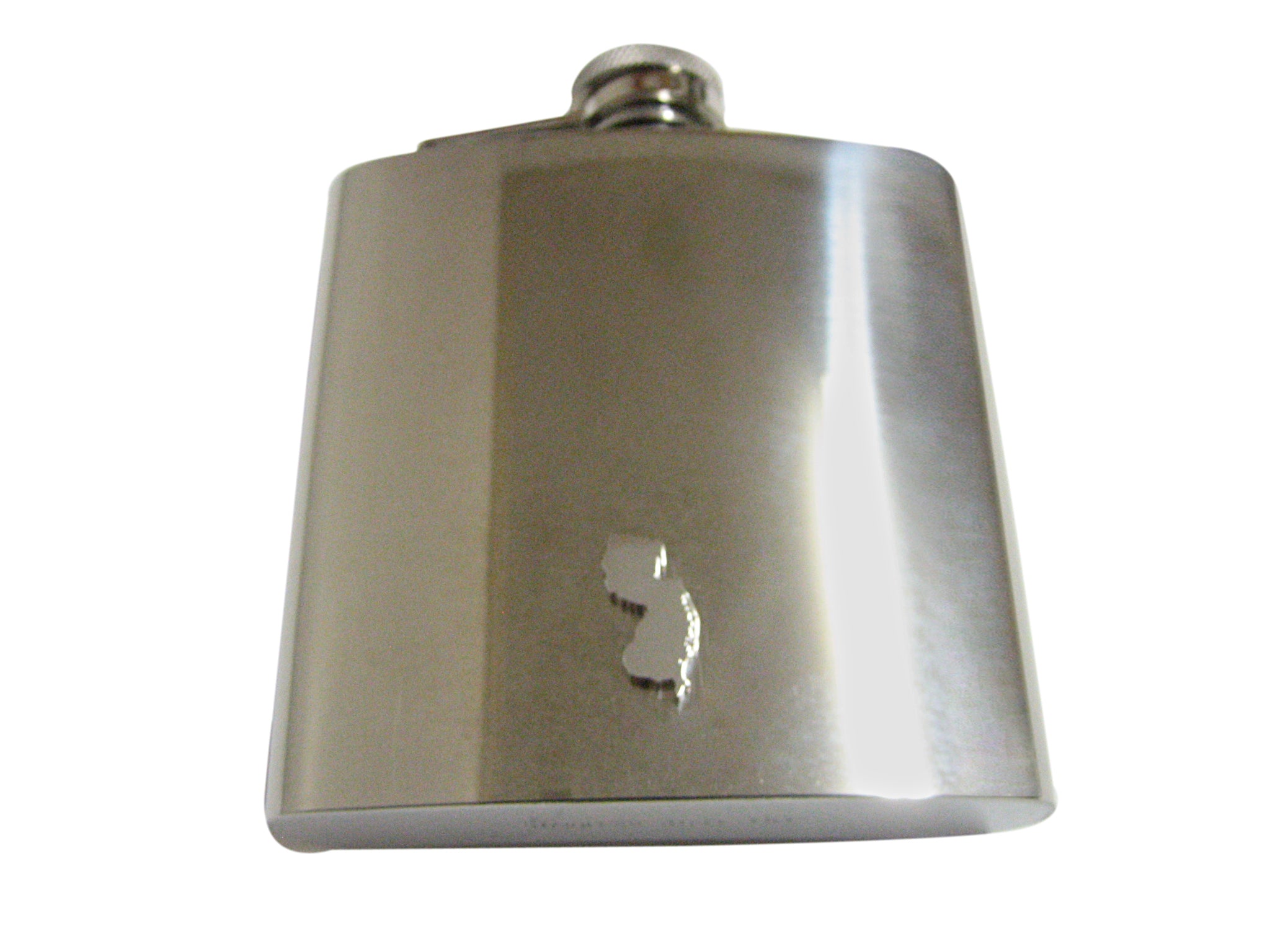 New Jersey State Map Shape 6oz Flask
