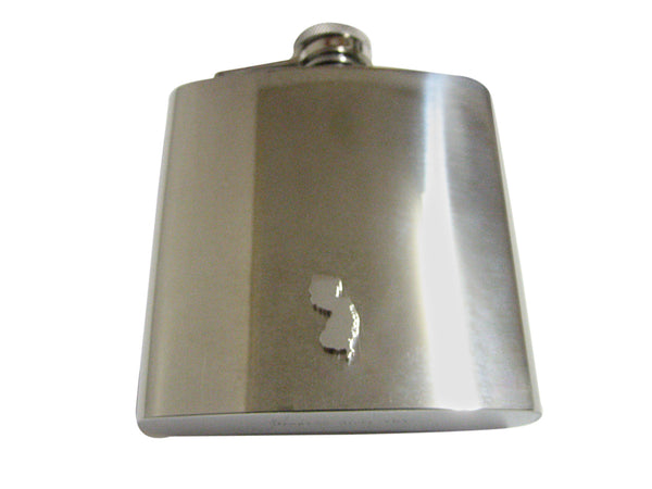 New Jersey State Map Shape 6oz Flask