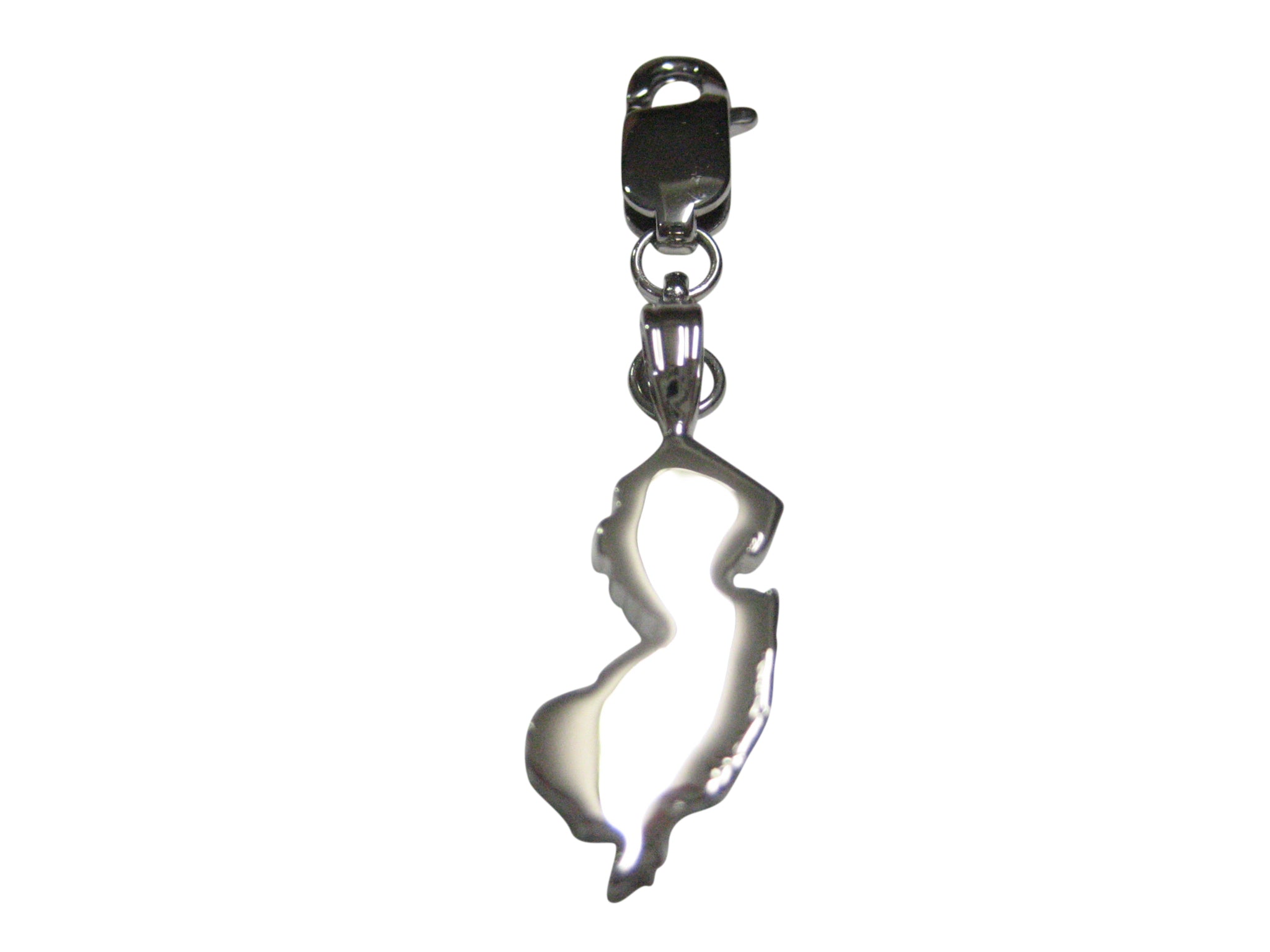 New Jersey State Map Shape Pendant Zipper Pull Charm