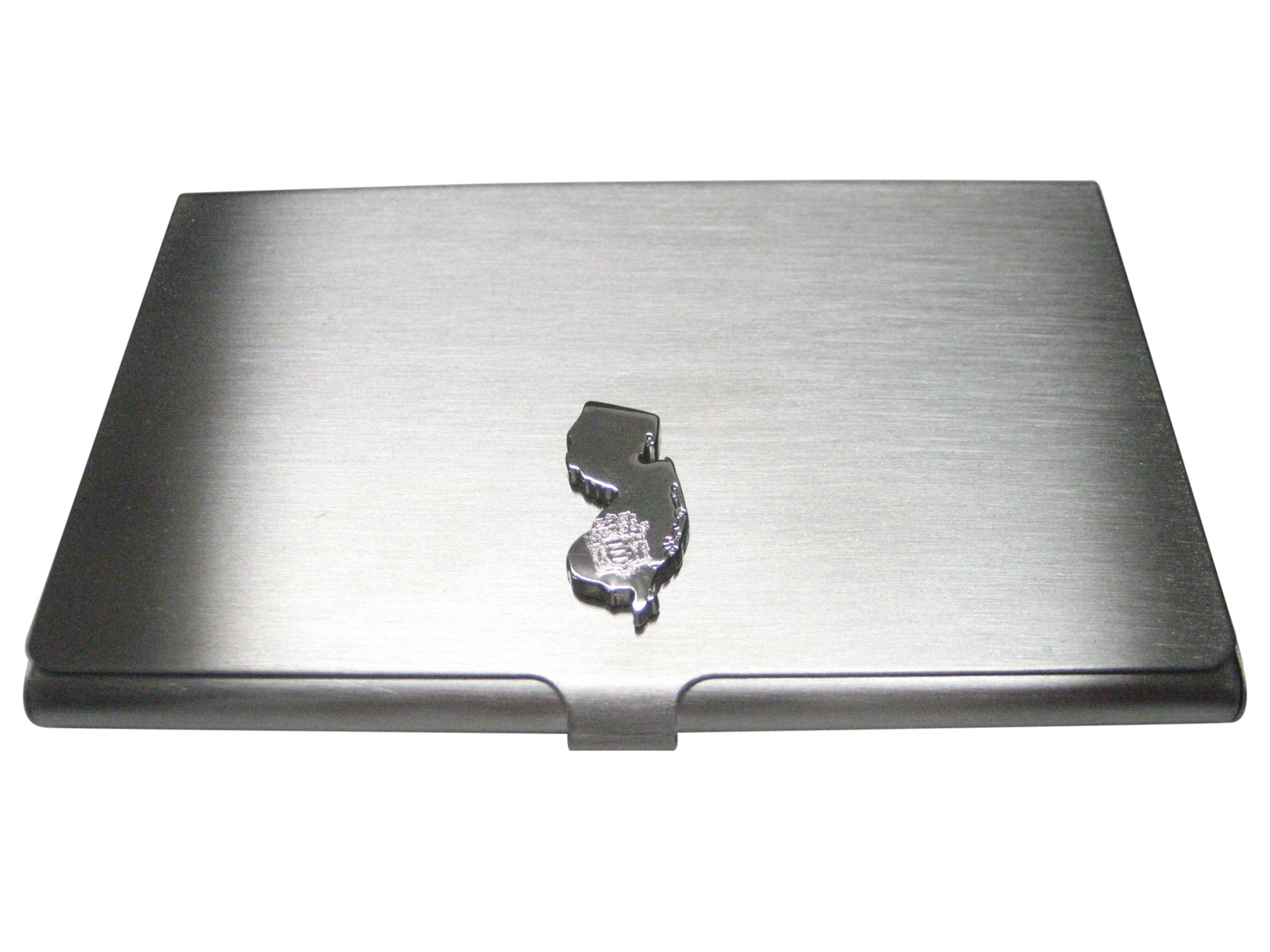 New Jersey State Map Shape and Flag Design Business Card Holder