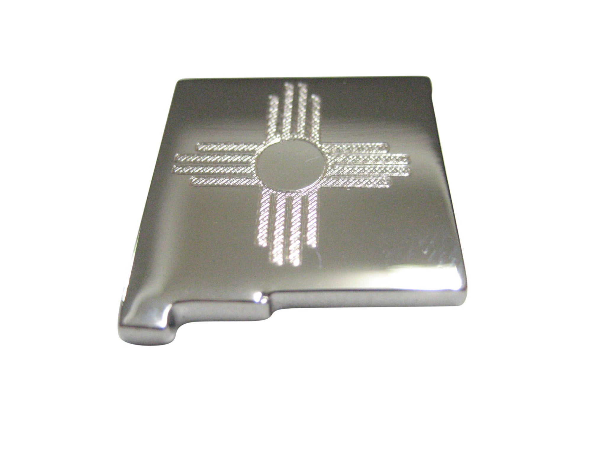 New Mexico State Map Shape and Flag Design Magnet
