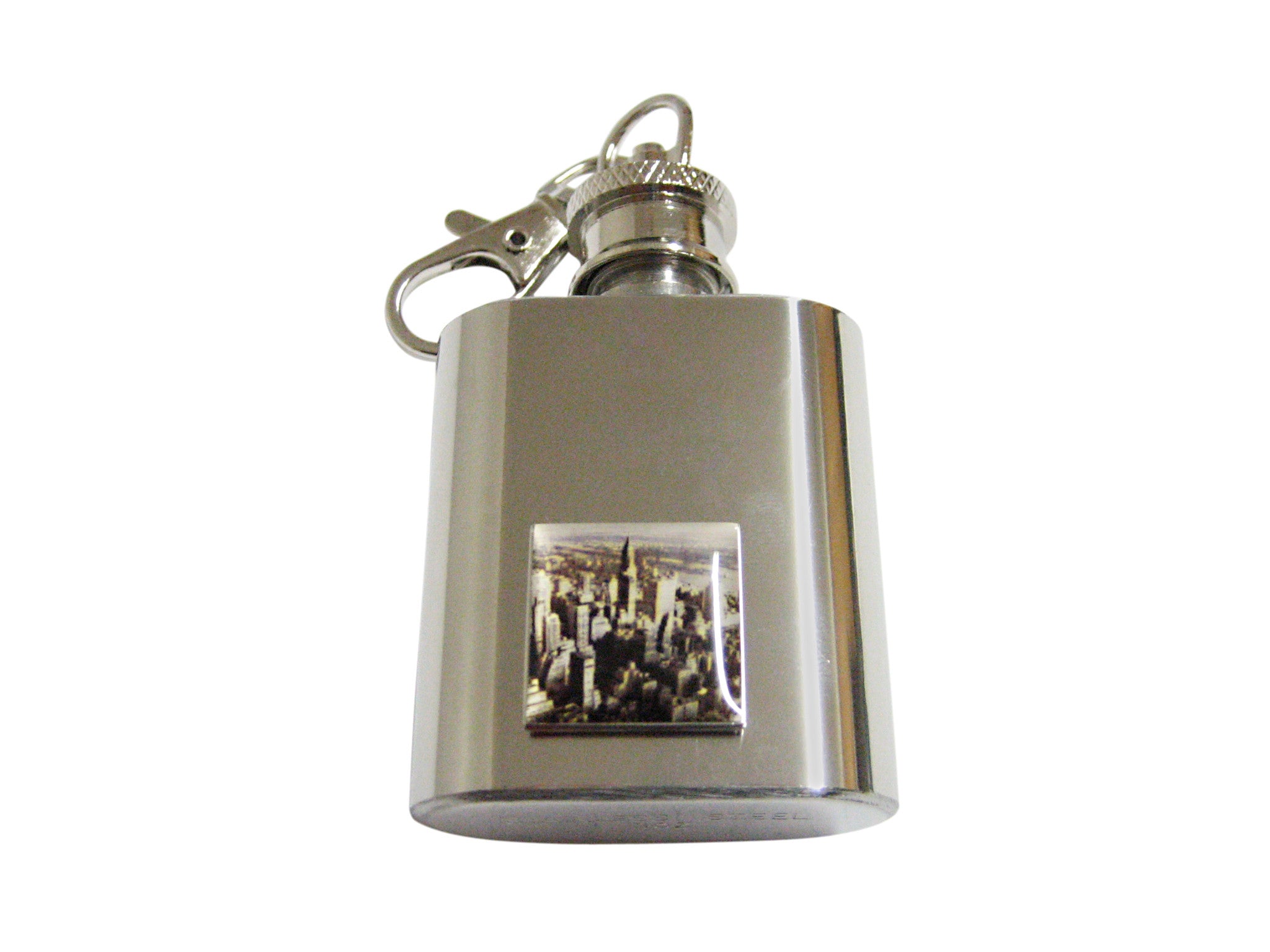 New York City Skyline 1 Oz. Stainless Steel Key Chain Flask