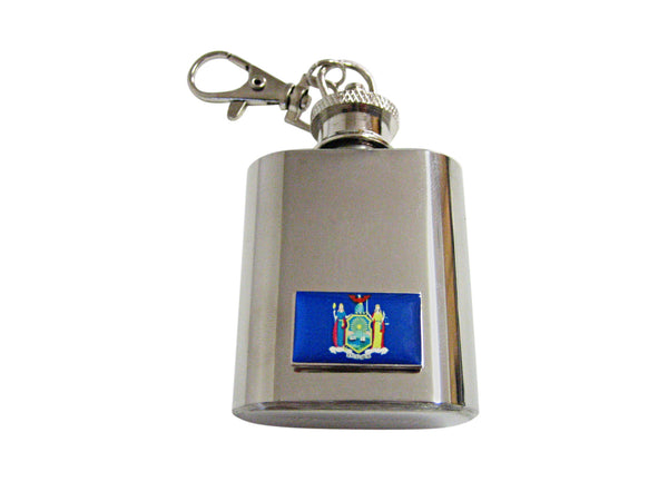 New York State Flag 1 Oz. Stainless Steel Key Chain Flask