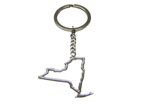 New York State Map Outline Keychain