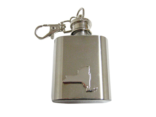 New York State Map Shape 1oz Keychain Flask