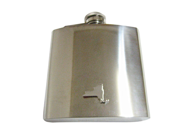 New York State Map Shape 6 Oz. Stainless Steel Flask