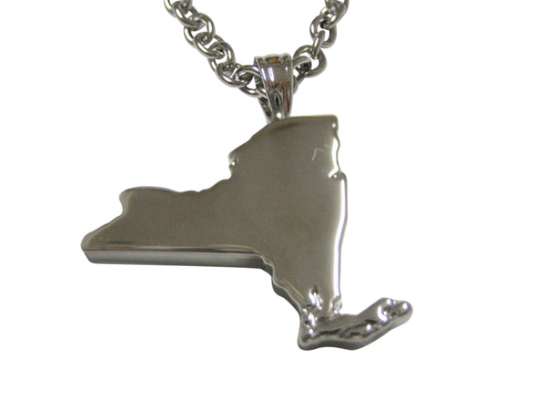 New York State Map Shape Pendant Necklace
