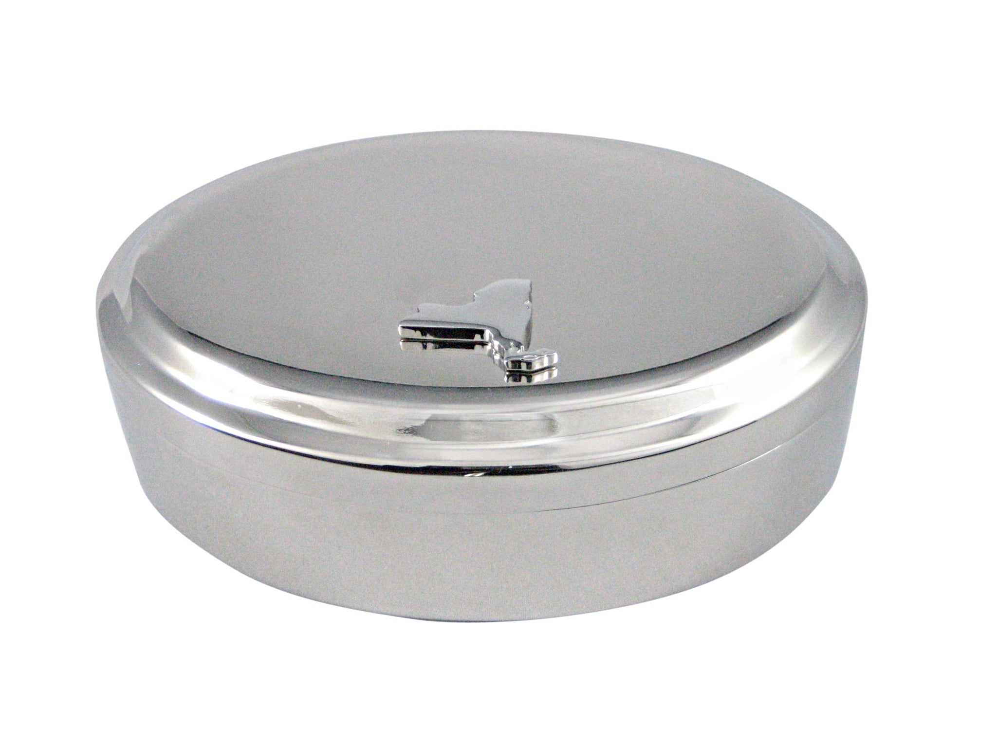 New York State Map Shape Pendant Oval Trinket Jewelry Box