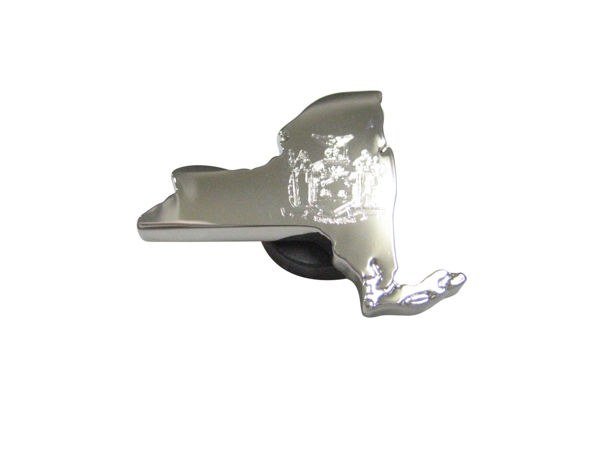 New York State Map Shape and Flag Design Magnet