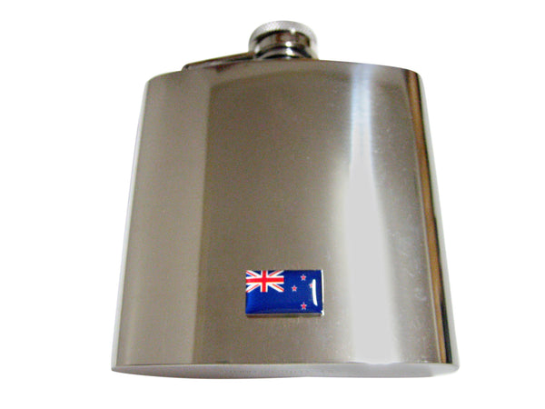 New Zealand Flag Pendant 6 Oz. Stainless Steel Flask