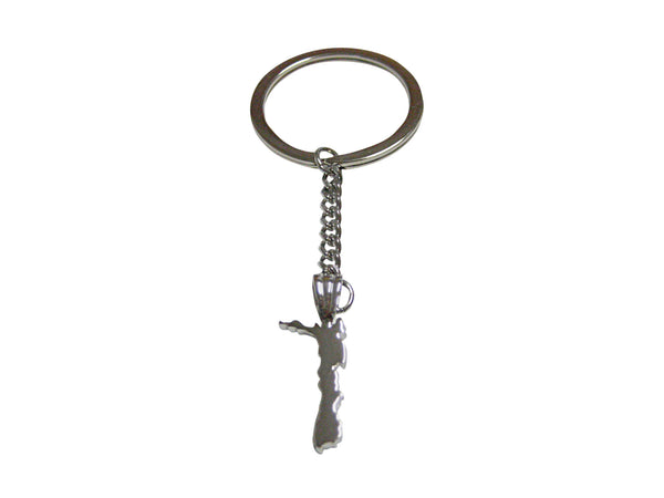 New Zealand Map Shape Pendant Keychain