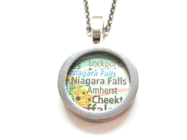 Niagara Falls Map Pendant Necklace