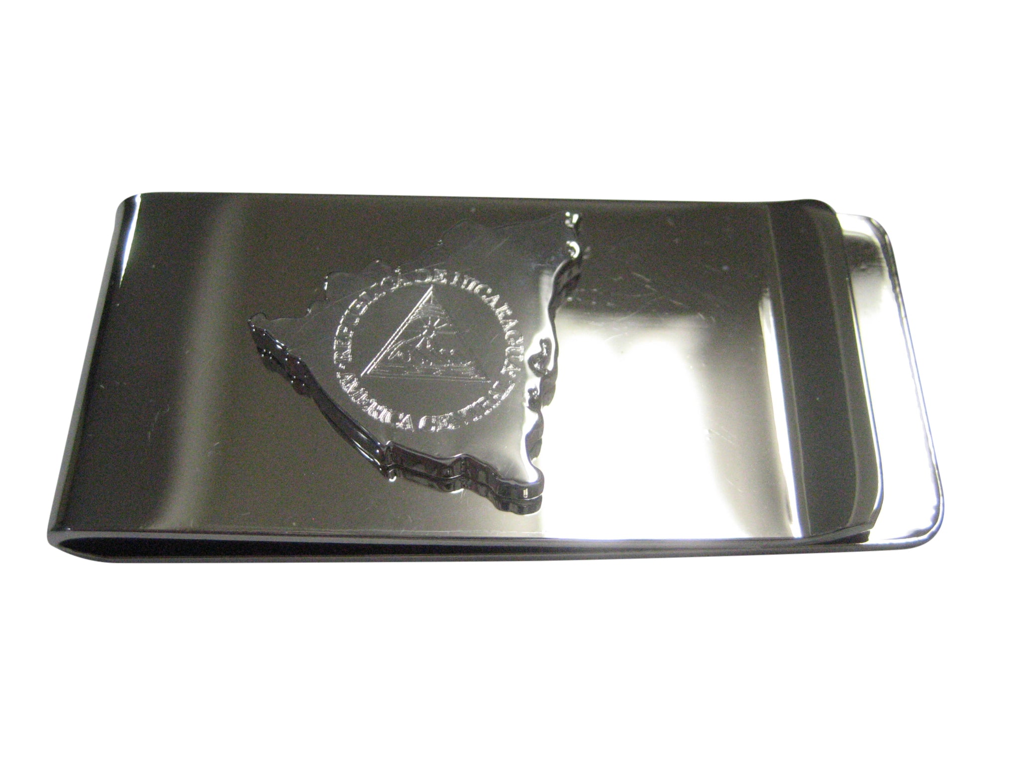 Nicaragua Map Shape and Flag Design Money Clip