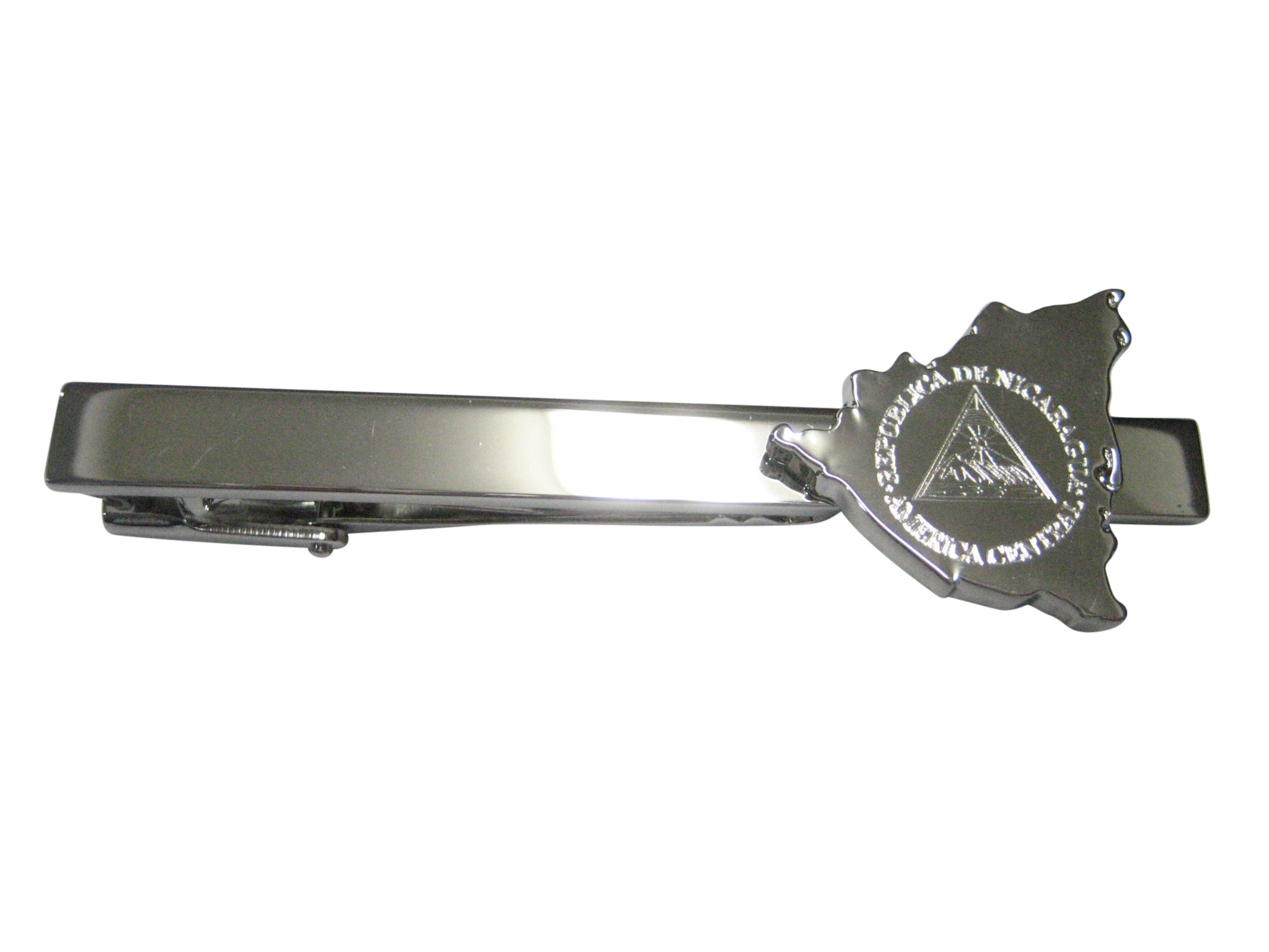 Nicaragua Map Shape and Flag Design Tie Clip