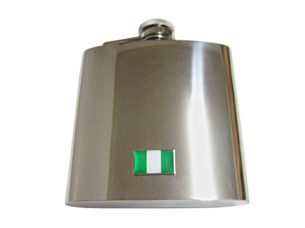 Nigeria Flag Pendant 6 Oz. Stainless Steel Flask