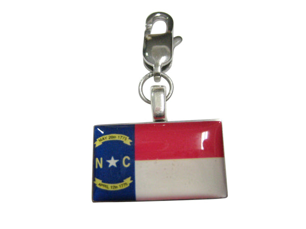 North Carolina Flag Pendant Zipper Pull Charm