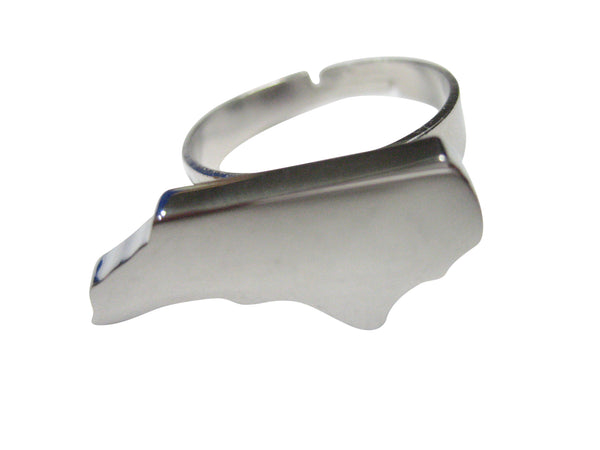 North Carolina State Map Shape Adjustable Size Fashion Ring