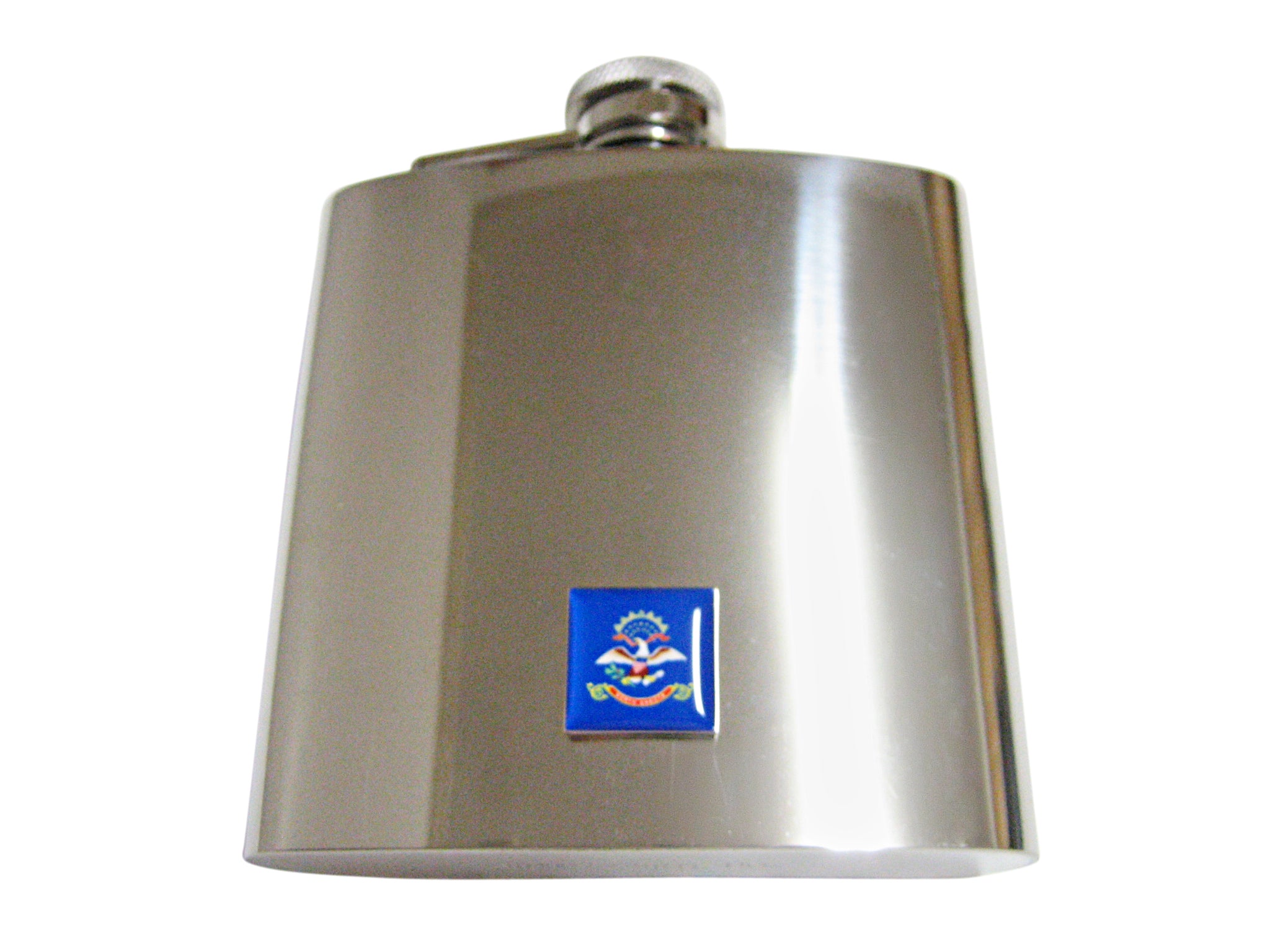 North Dakota State Flag Pendant 6oz Flask