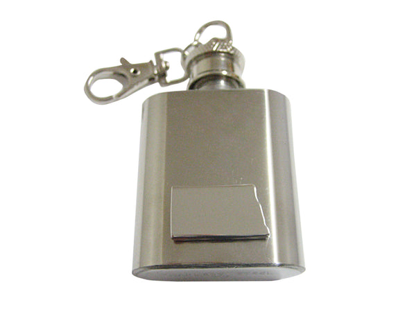North Dakota State Map Shape 1oz Keychain Flask