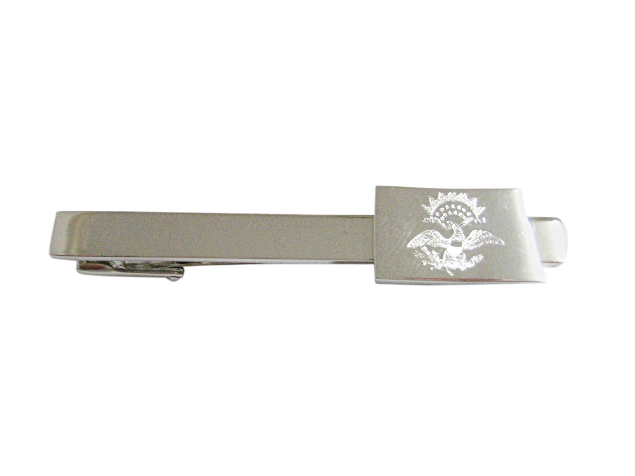 North Dakota State Map Shape and Flag Design Square Tie Clip