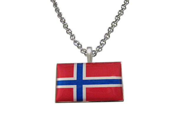 Norway Flag Pendant Necklace
