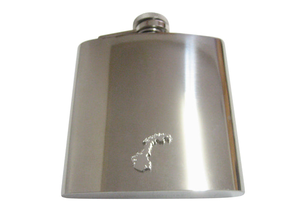 Norway Map Shape Pendant 6 Oz. Stainless Steel Flask