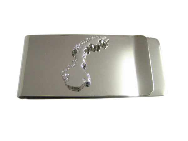 Norway Map Shape Pendant Money Clip