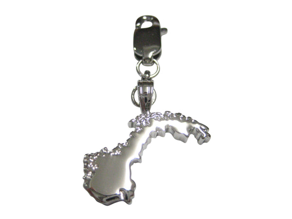 Norway Map Shape Pendant Zipper Pull Charm