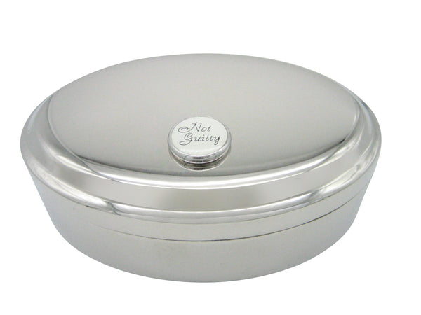 Not Guilty Law Pendant Oval Trinket Jewelry Box