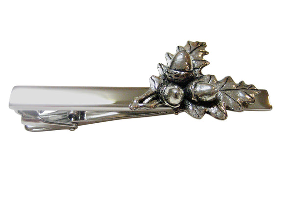 Oak Tree Leaf with Acorns Square Tie Clip