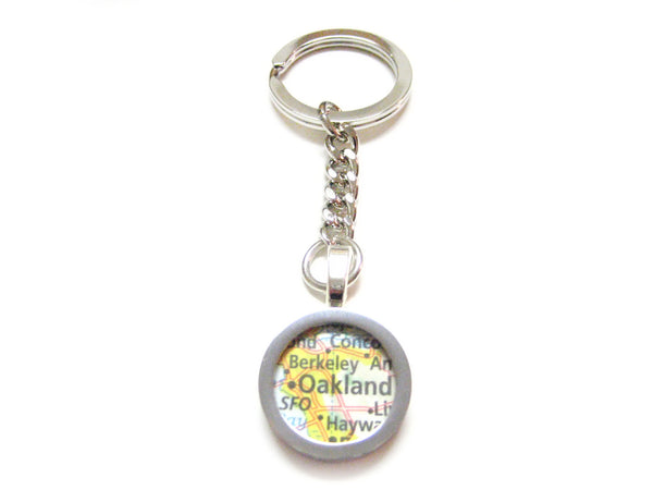 Oakland California Map Pendant Keychain