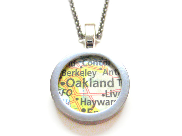 Oakland California Map Pendant Necklace