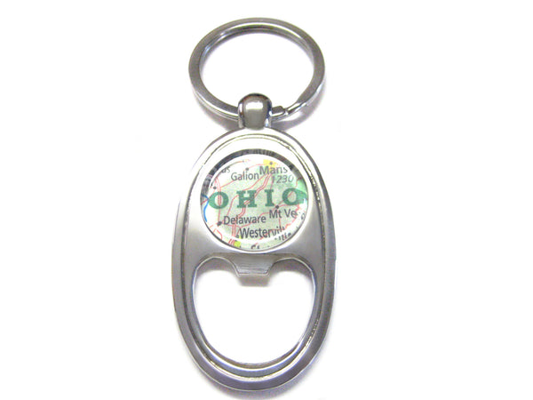 Ohio Map Bottle Opener Key Chain