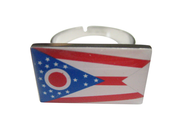 Ohio State Flag Adjustable Size Fashion Ring