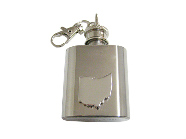 Ohio State Map Shape 1 Oz. Stainless Steel Key Chain Flask