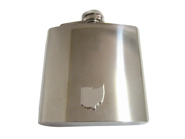 Ohio State Map Shape 6 Oz. Stainless Steel Flask