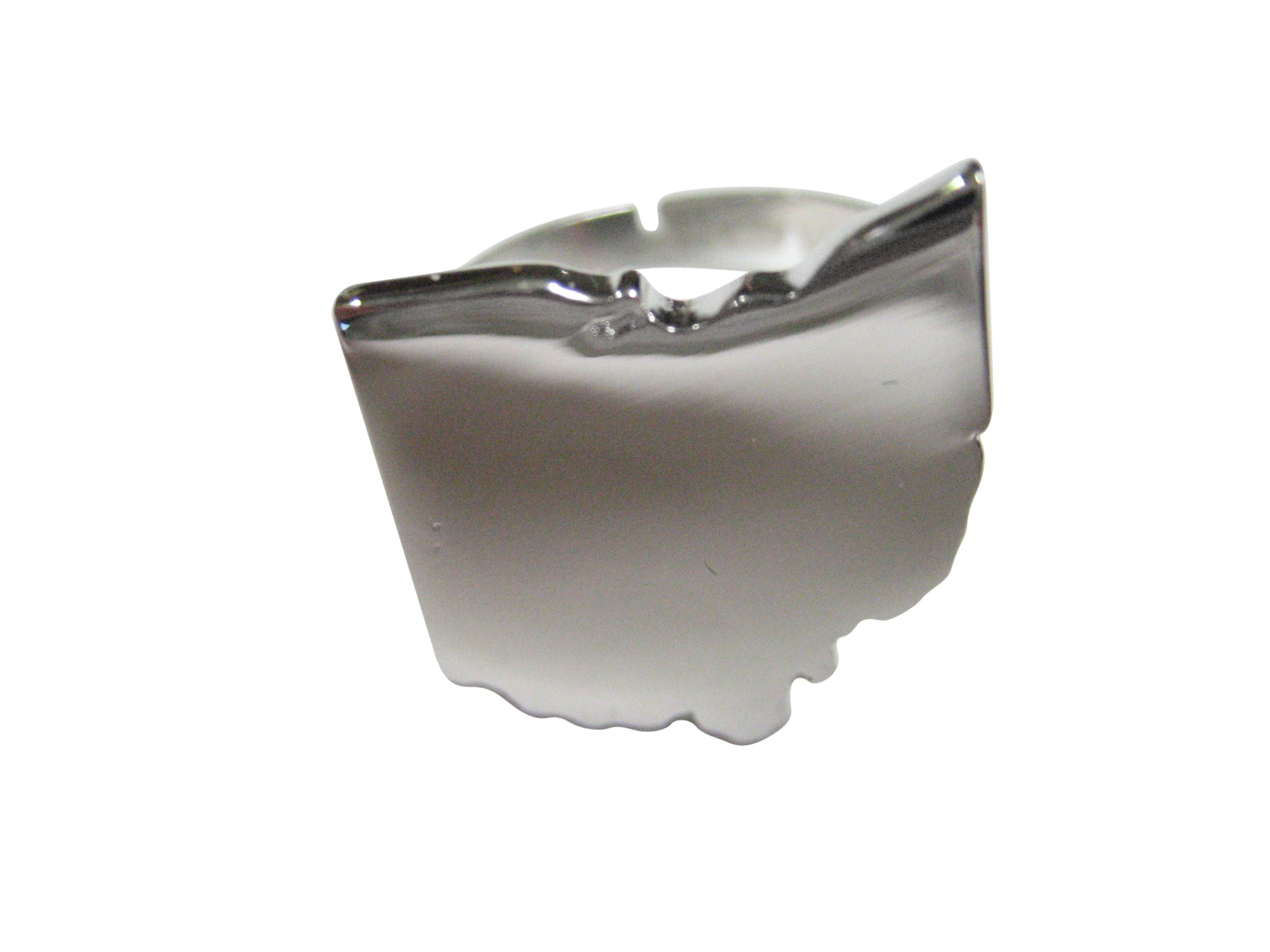 Ohio State Map Shape Adjustable Size Fashion Ring