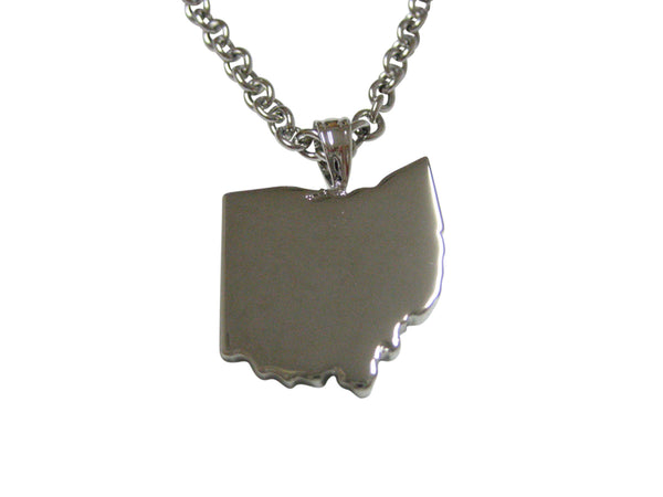 Ohio State Map Shape Pendant Necklace